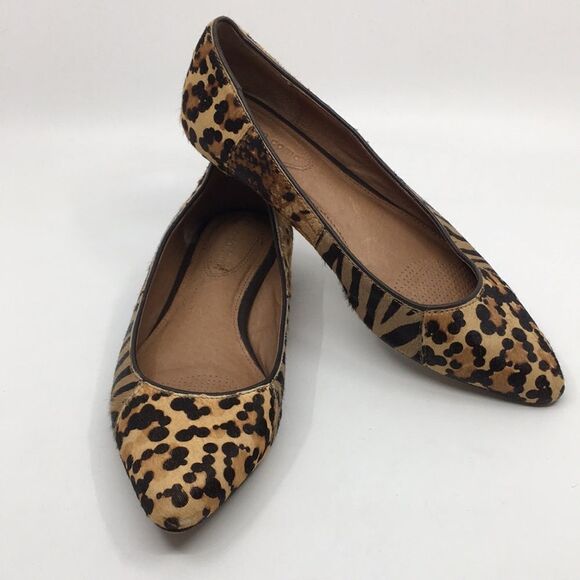 Corso Como Animal Print Pony Hair Hair on Hide Pointy Ballet Flats Size 7M - Picture 2 of 16